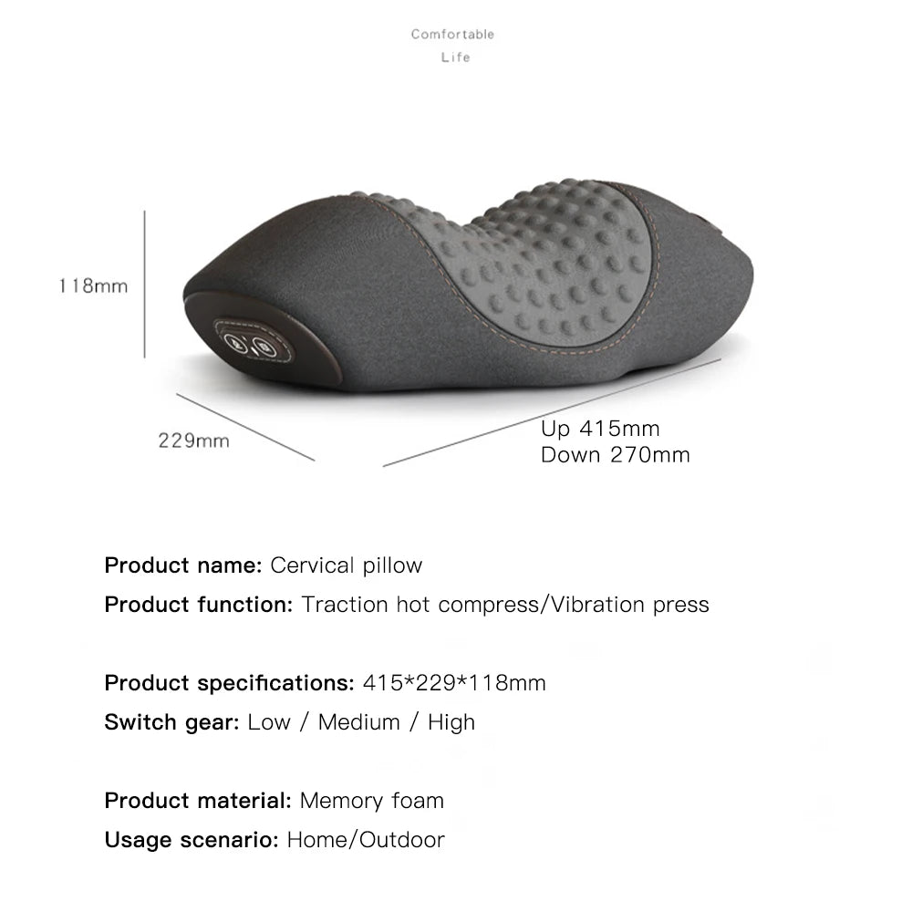 Snooza™ NeckWave™ Heated Massage Pillow -
Vibration Therapy | Deep Relaxation | Ergonomic Sleep Support