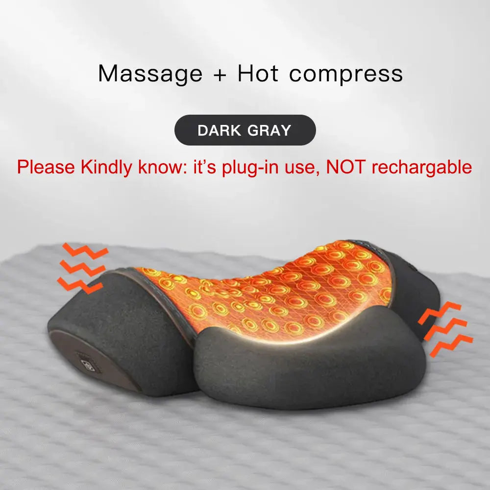 Snooza™ NeckWave™ Heated Massage Pillow -
Vibration Therapy | Deep Relaxation | Ergonomic Sleep Support