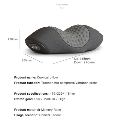 Snooza™ NeckWave™ Heated Massage Pillow -
Vibration Therapy | Deep Relaxation | Ergonomic Sleep Support