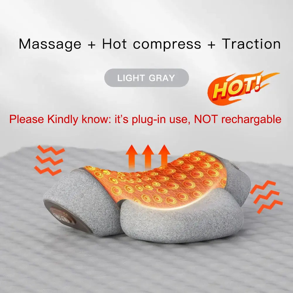 Snooza™ NeckWave™ Heated Massage Pillow -
Vibration Therapy | Deep Relaxation | Ergonomic Sleep Support
